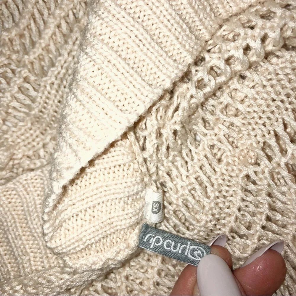 Ripcurl Xsmall Oversized Open Knit Boho Sweater - image 5